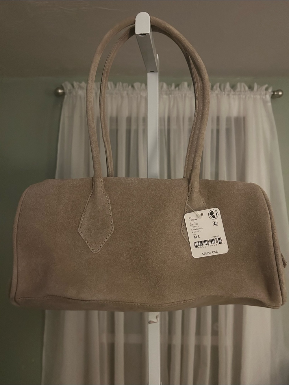 Free People Suede Shoulder Bag in Taupe -